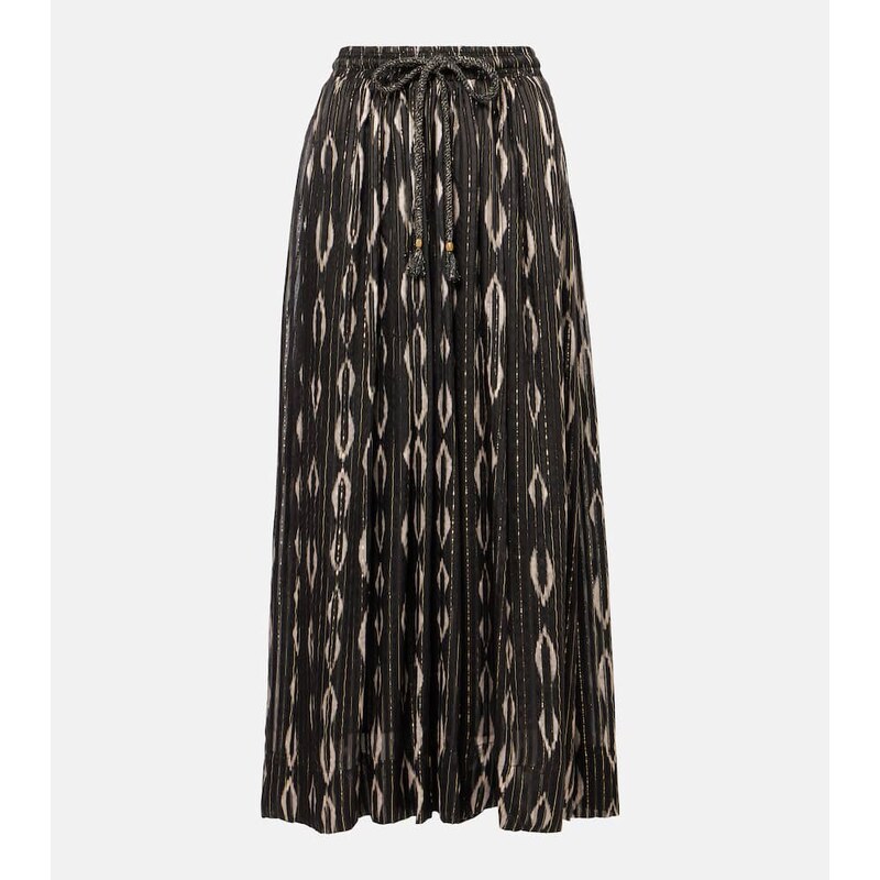 Isabel Marant Samila pleated printed midi skirt