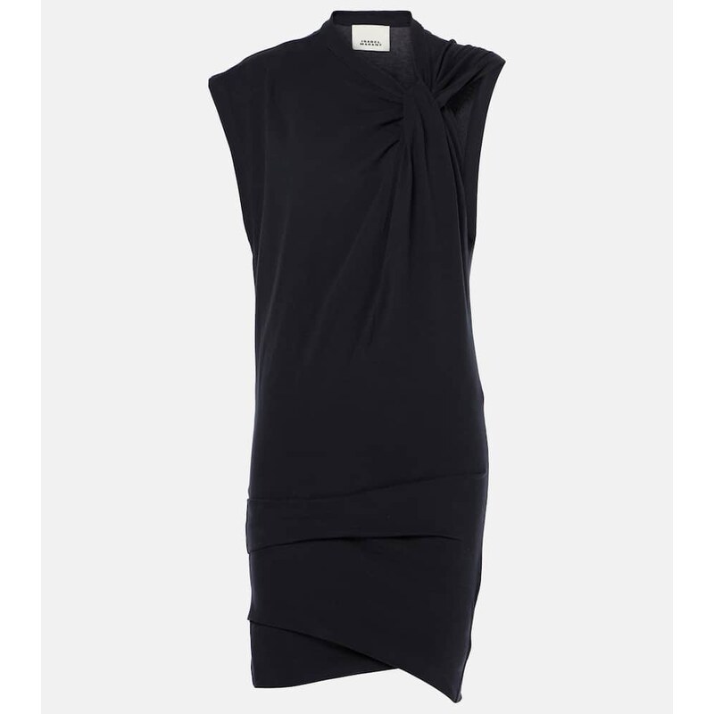Isabel Marant Leany asymmetric cotton jersey minidress