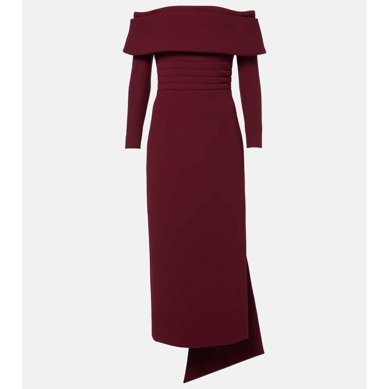 Emilia Wickstead Derika off-shoulder crÃªpe midi dress