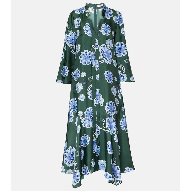 Dorothee Schumacher Big Garden floral silk twill midi dress