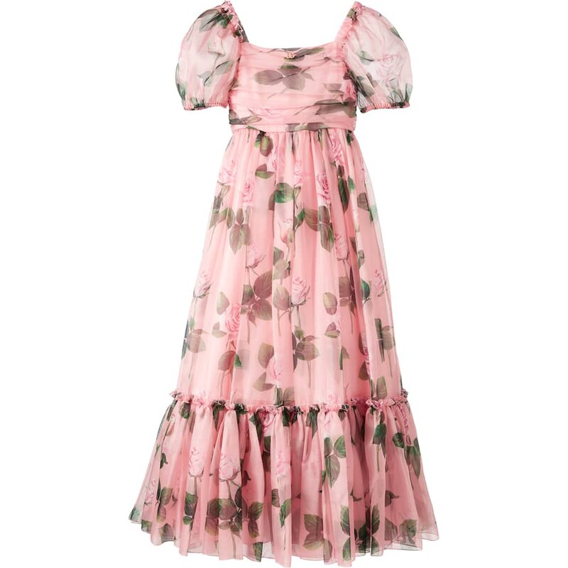 Dolce&Gabbana Kids DG floral silk-blend organza dress