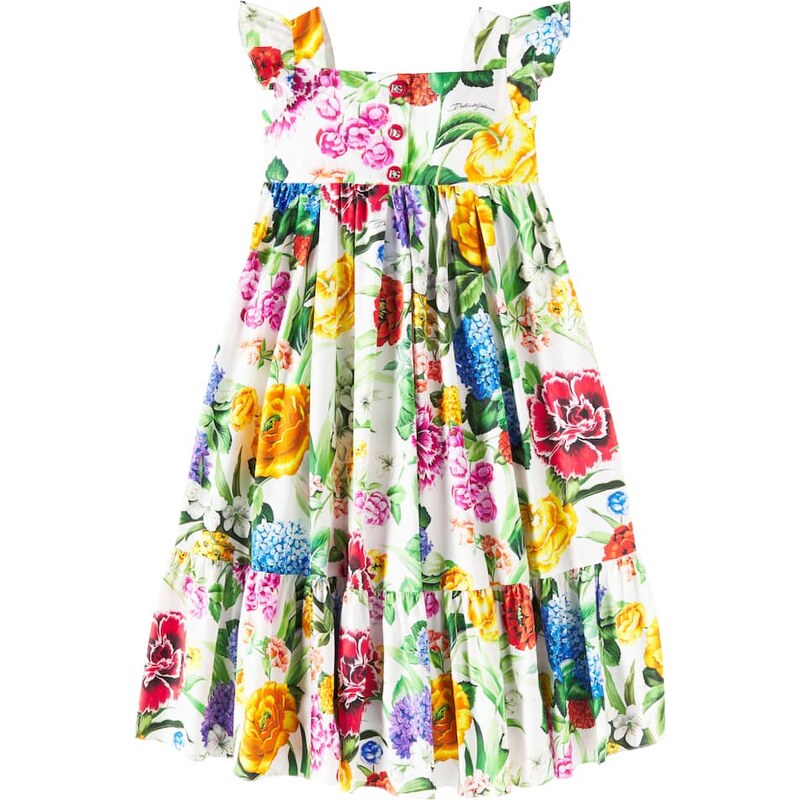 Dolce&Gabbana Kids Floral cotton poplin dress