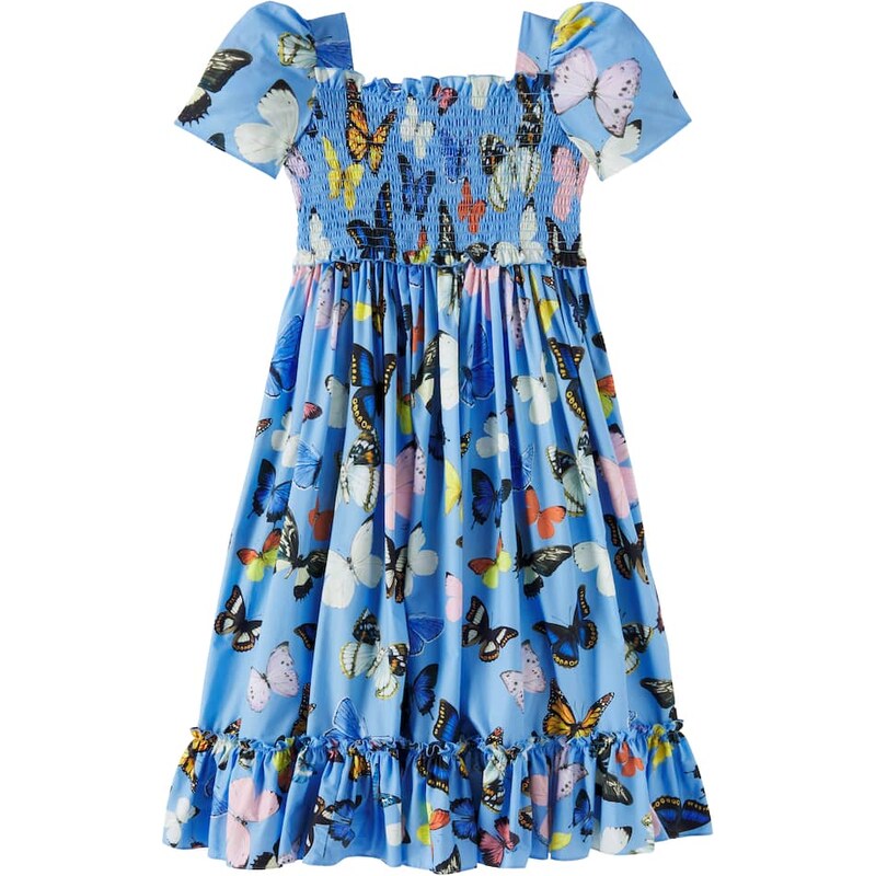 Dolce&Gabbana Kids Printed shirred cotton poplin dress