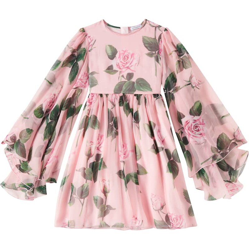 Dolce&Gabbana Kids Floral silk chiffon dress