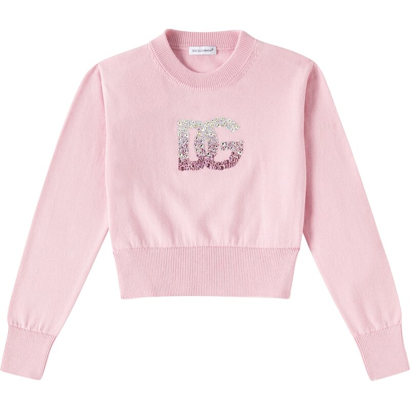 Dolce&Gabbana Kids Logo embellished cotton sweater