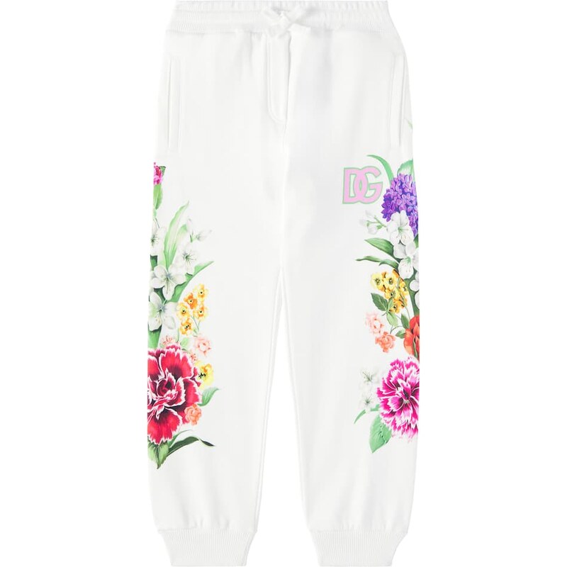 Dolce&Gabbana Kids DG floral cotton jersey sweatpants