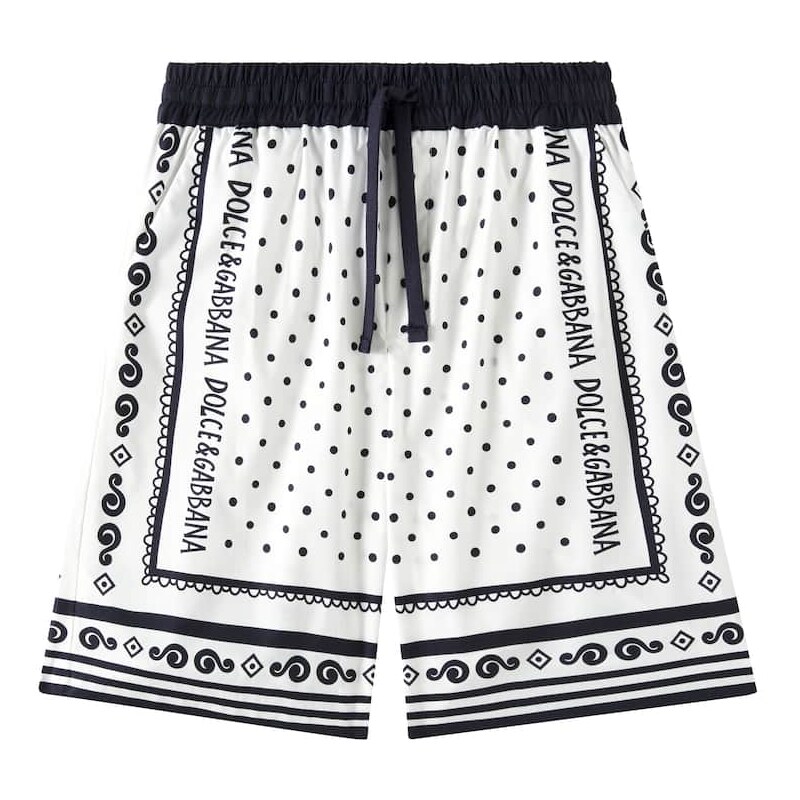 Dolce&Gabbana Kids Bandana cotton poplin shorts