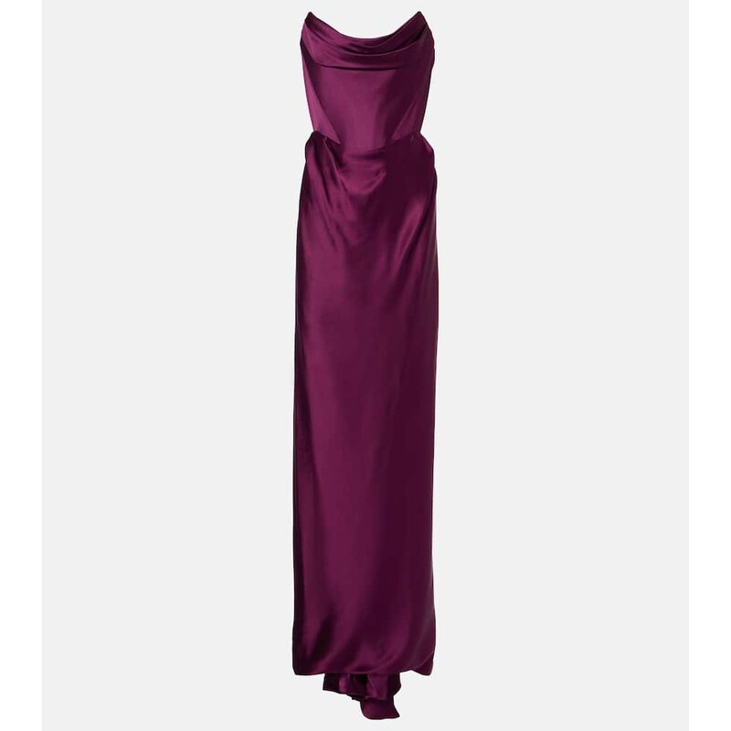Vivienne Westwood Galaxy draped crêpe satin bustier gown