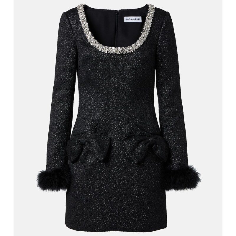 Self-Portrait Sequined metallic minidress