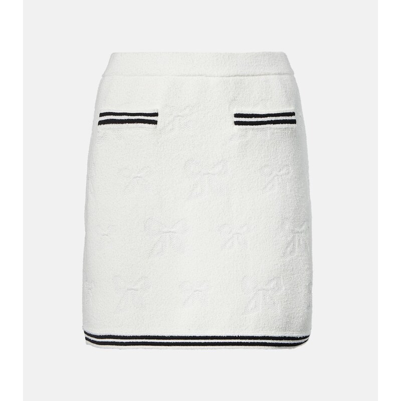 Self-Portrait Bow-detail jacquard miniskirt