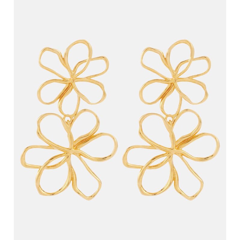 Oscar de la Renta Threaded Flower drop earrings