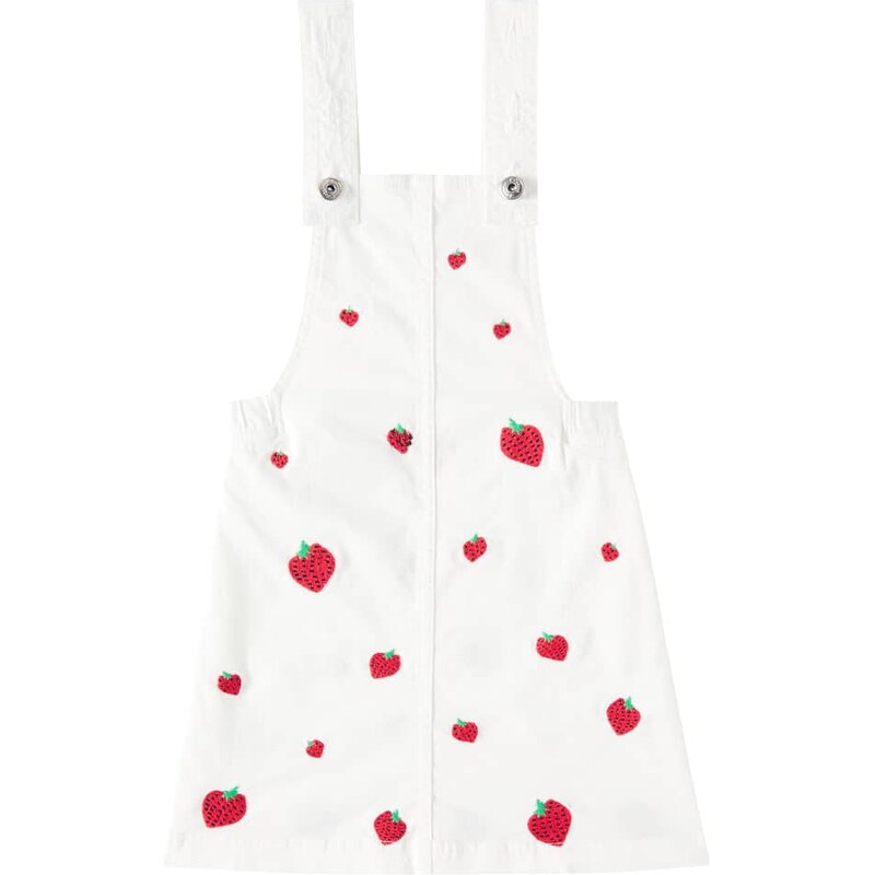 Fábula Sarja Bordado Morangueiro cotton-blend dress