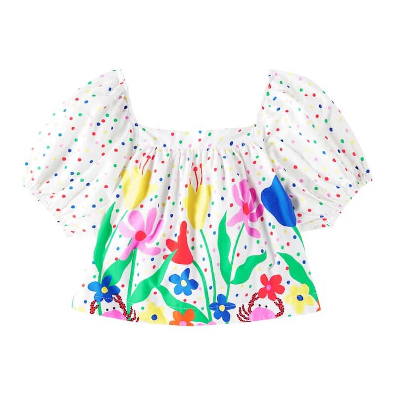 Fábula Flor Do Mangue floral cotton blouse