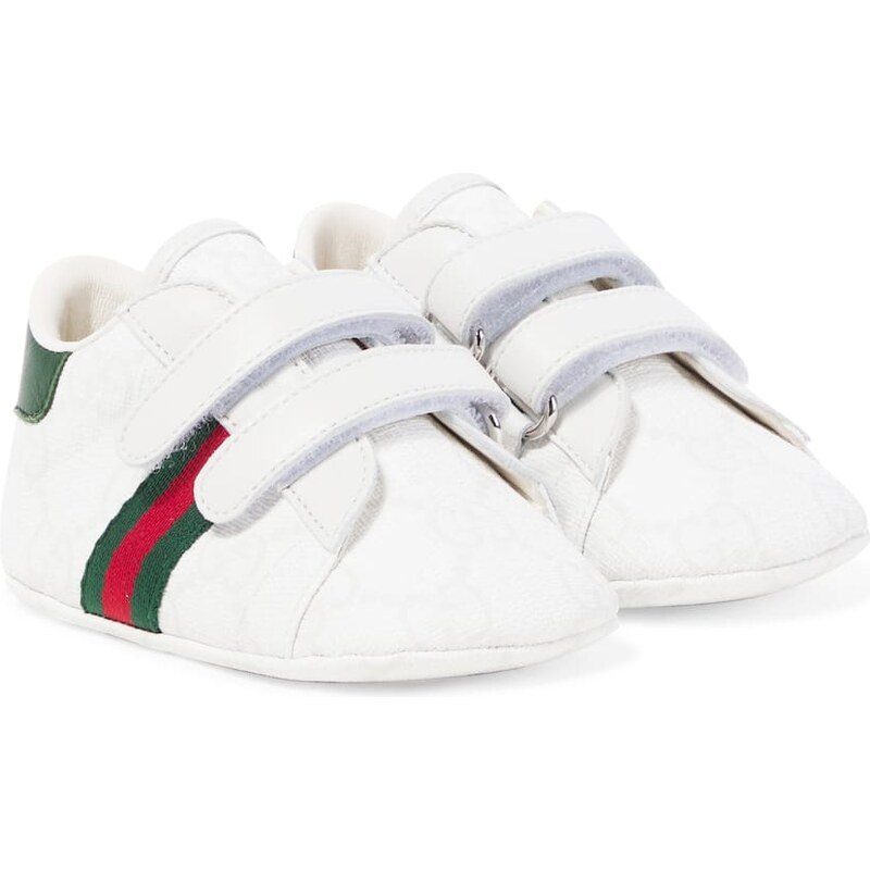 Gucci Kids Baby leather-trimmed booties