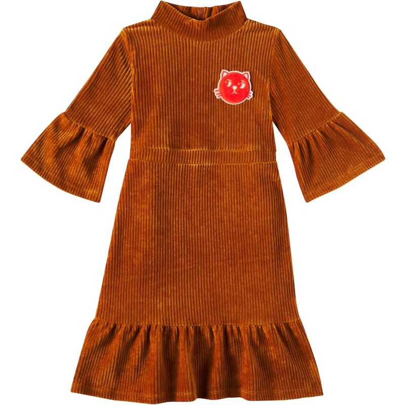 Mini Rodini Cats cotton-blend corduroy dress