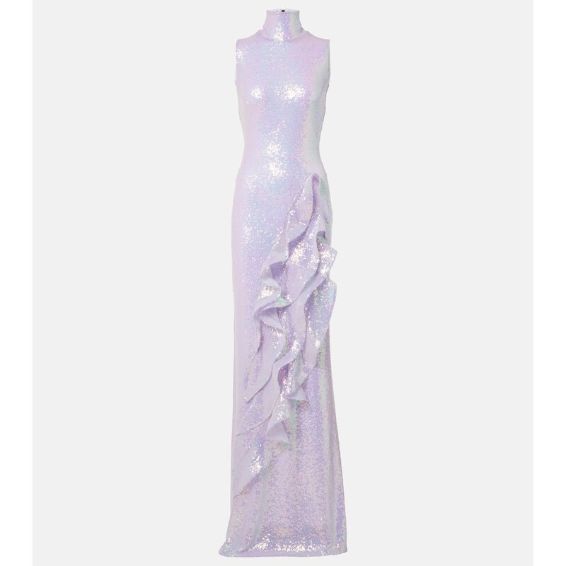 Maticevski Radiella Wave ruffled sequined gown
