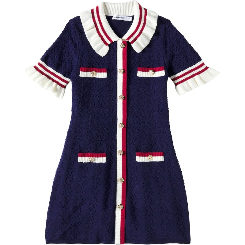 Self-Portrait Kids Ruffled pointelle dress