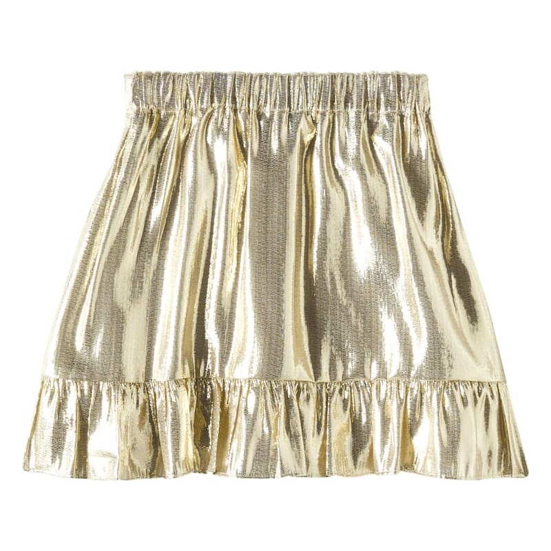 Self-Portrait Kids Fringed lamÃ skirt