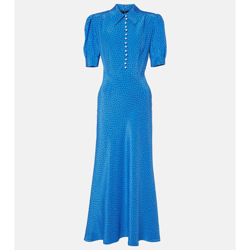 Alessandra Rich Polka-dot silk maxi dress