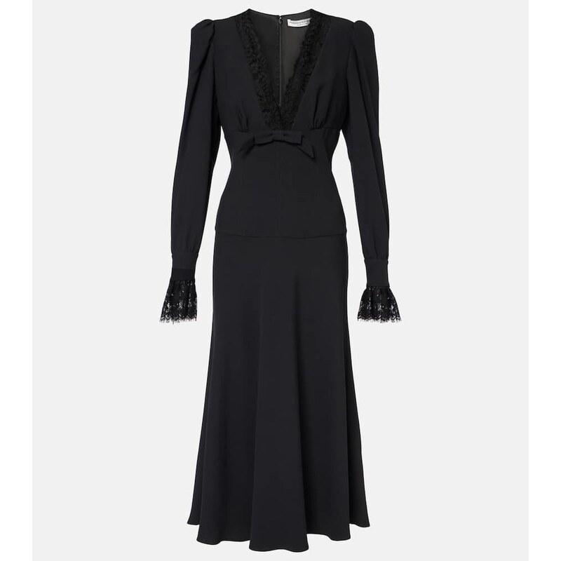 Alessandra Rich Envers lace-trimmed satin midi dress