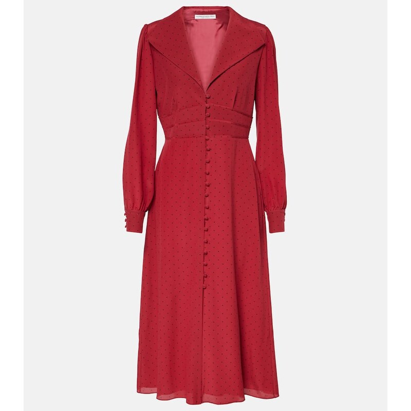 Alessandra Rich Polka-dot silk midi dress