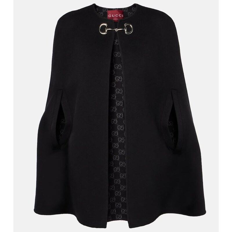Gucci Horsebit wool and silk cape