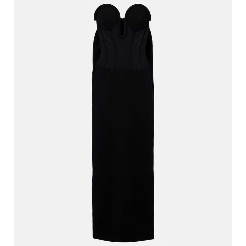Jean Paul Gaultier CrÃªpe and tulle corset maxi dress