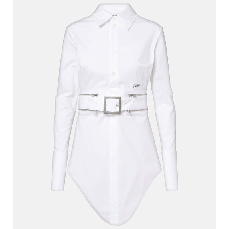 Jean Paul Gaultier Belted cotton-blend shirt dress