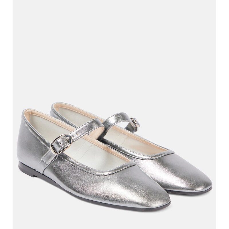 Le Monde Béryl Metallic leather Mary Jane flats