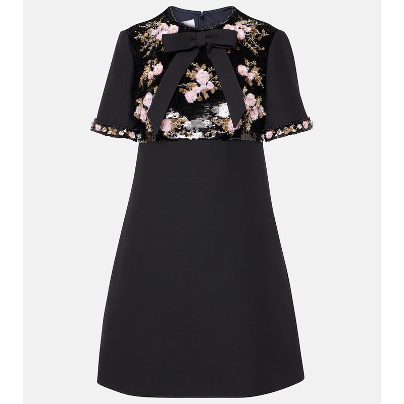 Valentino Crepe Couture embellished minidress