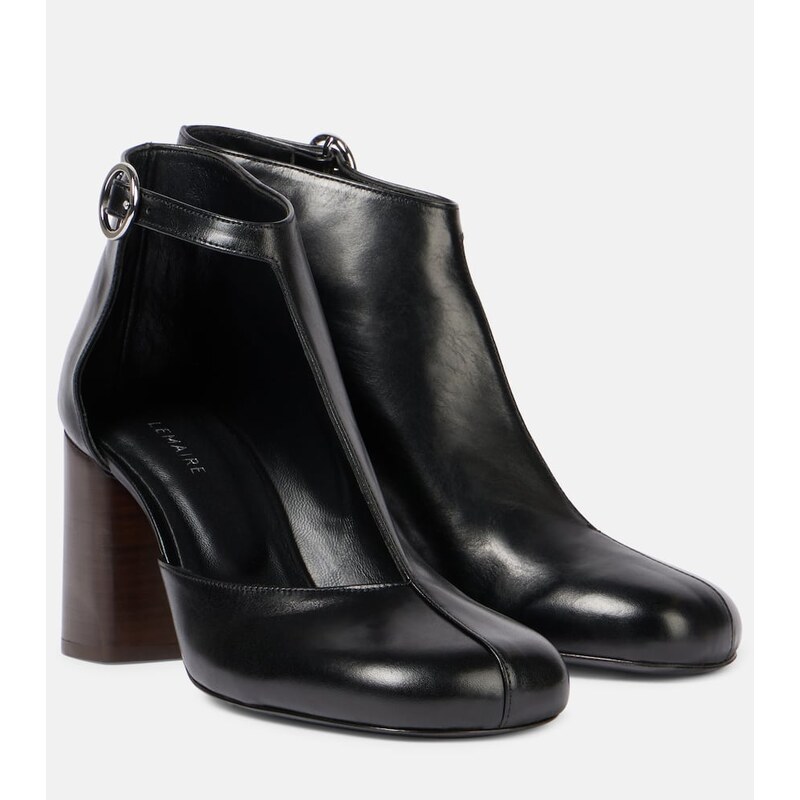 Lemaire Cutout leather ankle boots