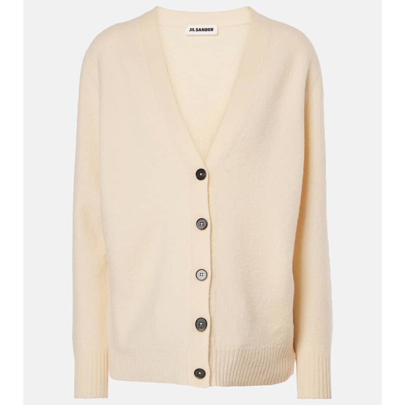 Kardigan z vlny barvy natural od Jil Sander