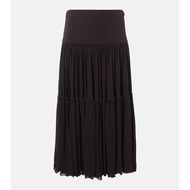 Jil Sander Pleated georgette midi skirt