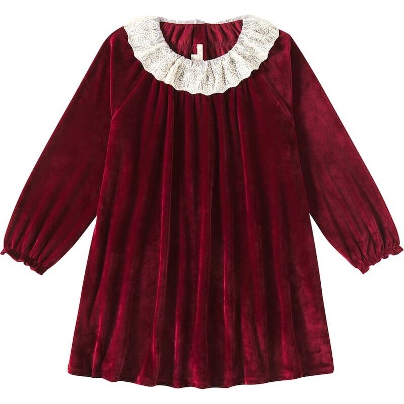 Konges Sløjd Venola lace-trimmed velvet dress
