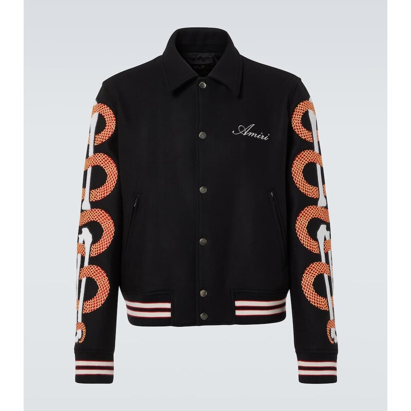 Pánský bomber Amiri Snake Bones v barvě Ivory Glow