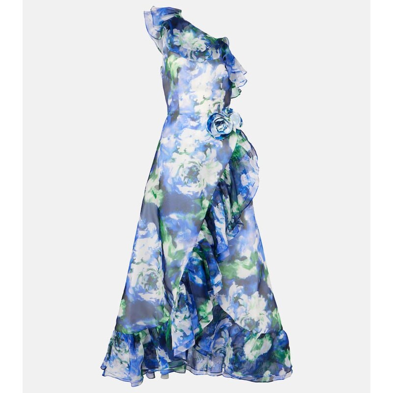 Costarellos Carmea floral silk organza maxi dress