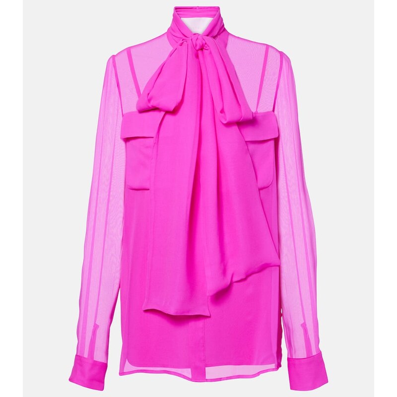 Costarellos Silk georgette blouse