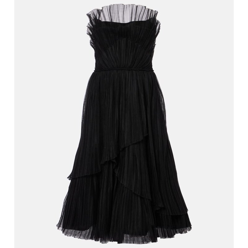 Costarellos Dorea plissÃ tiered cocktail dress