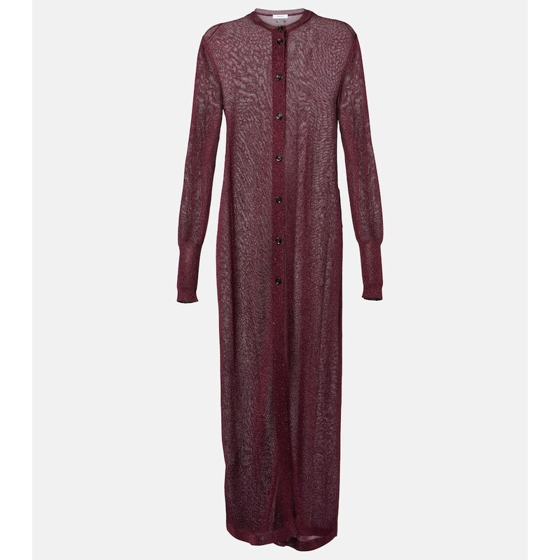 Ferragamo Lamé cardigan v barvě Oxblood Lurex