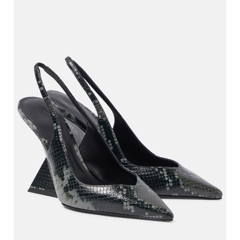 The Attico Cheope 105 leather slingback pumps