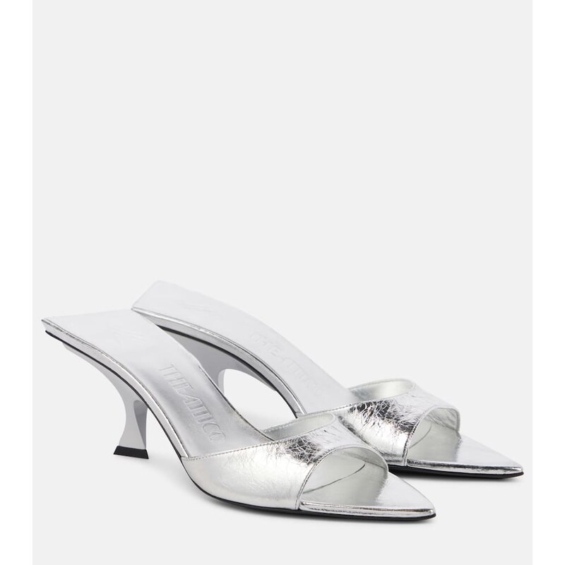 The Attico Bes 65 metallic leather mules