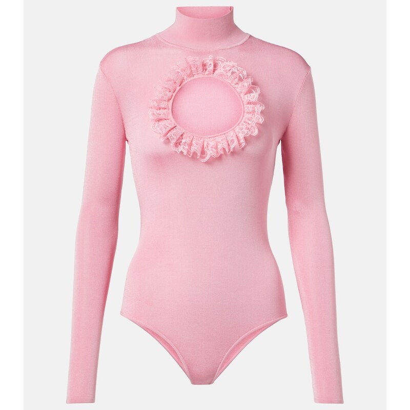Self-Portrait x Christopher Kane cutout lace-trimmed bodysuit