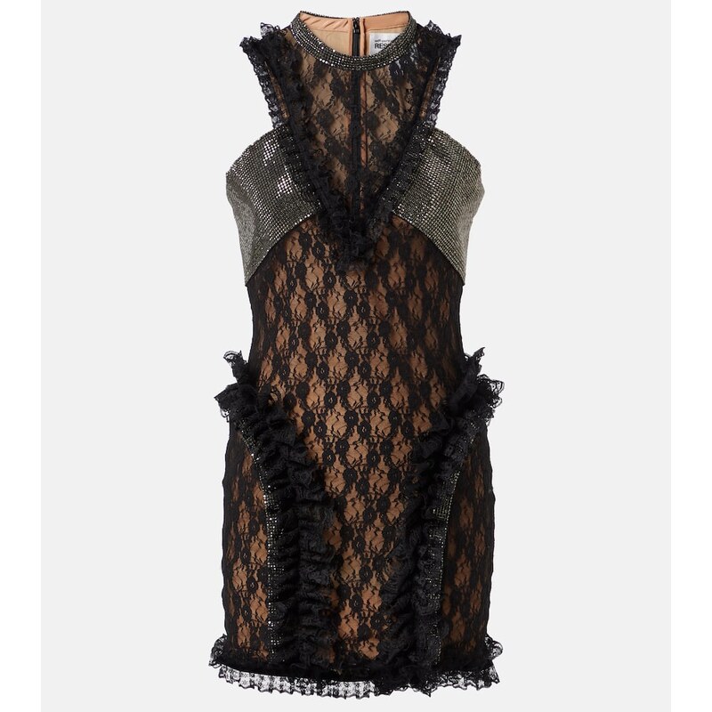 Self-Portrait x Christopher Kane embellished lace minidress