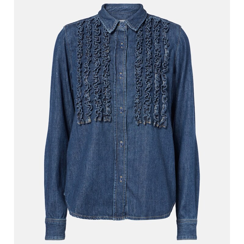 Nili Lotan Lexa ruffled denim shirt