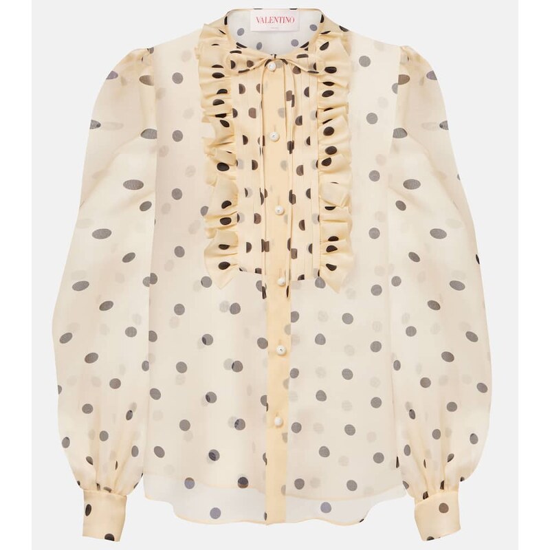 Valentino Polka-dot silk organza blouse