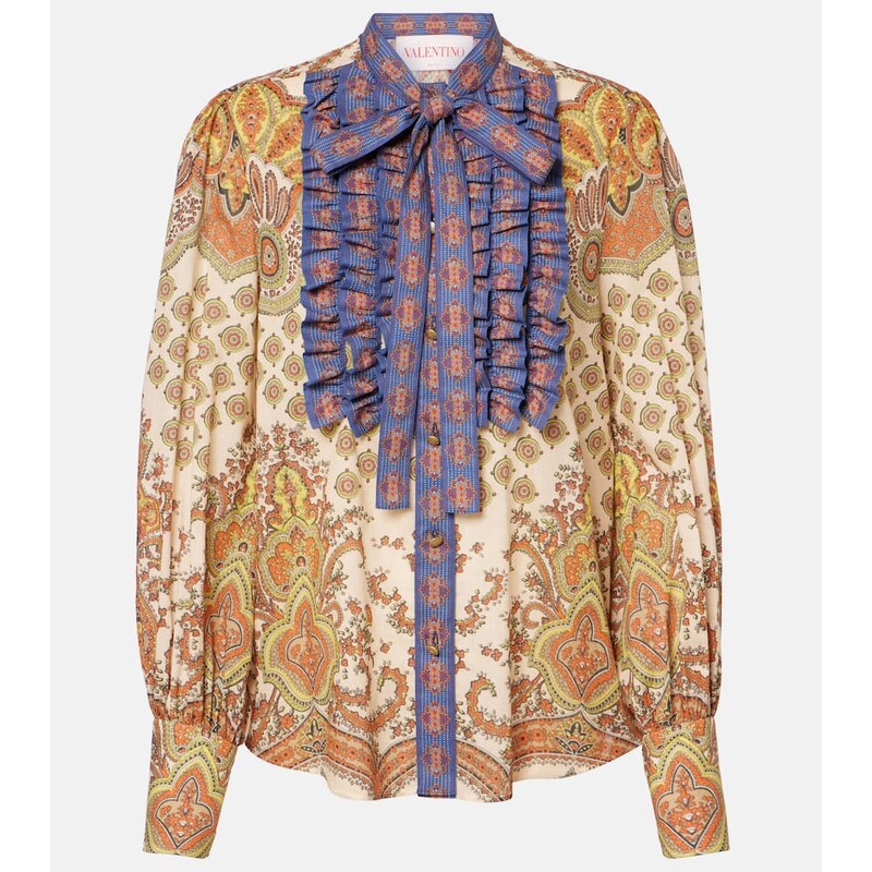 Valentino Voyage Imaginaire ruffled cotton shirt