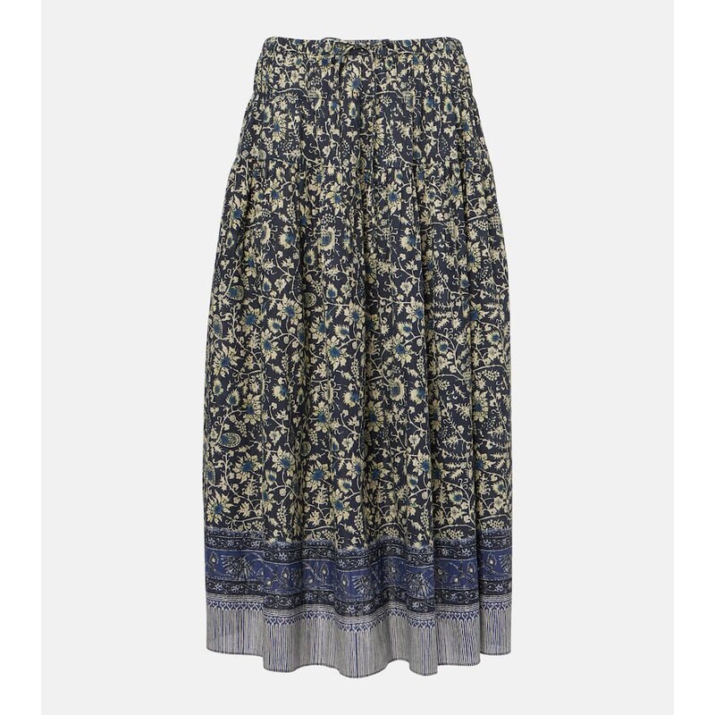 Ulla Johnson Avia pleated cotton-blend midi skirt