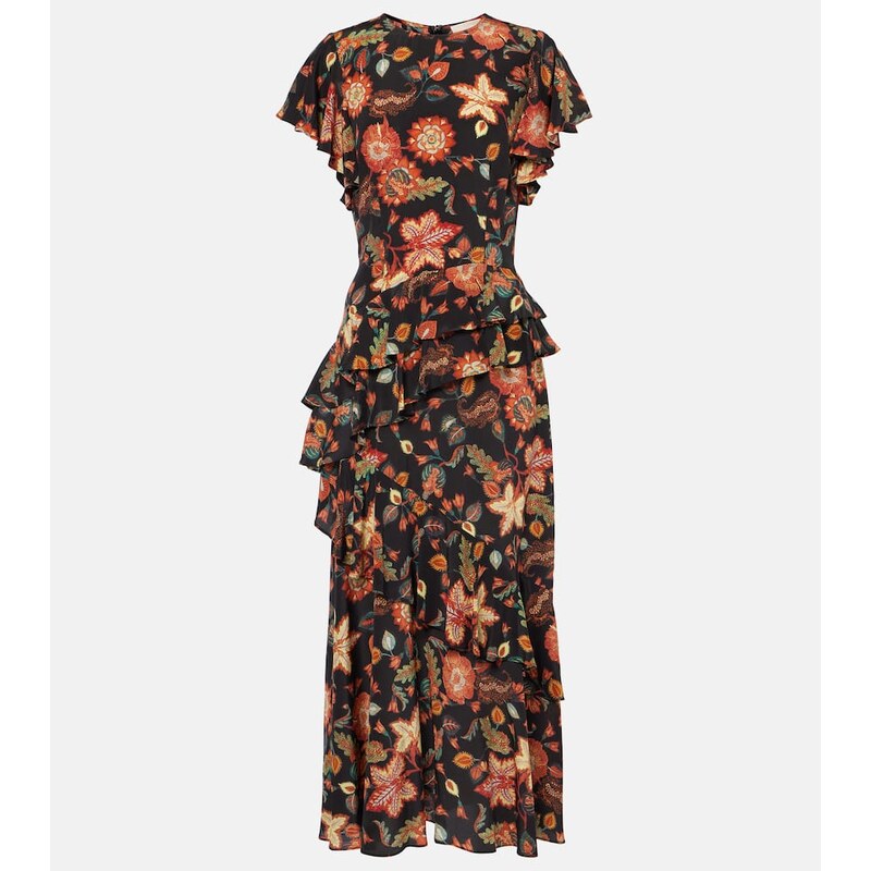 Ulla Johnson Amaia floral crÃªpe de chine midi dress