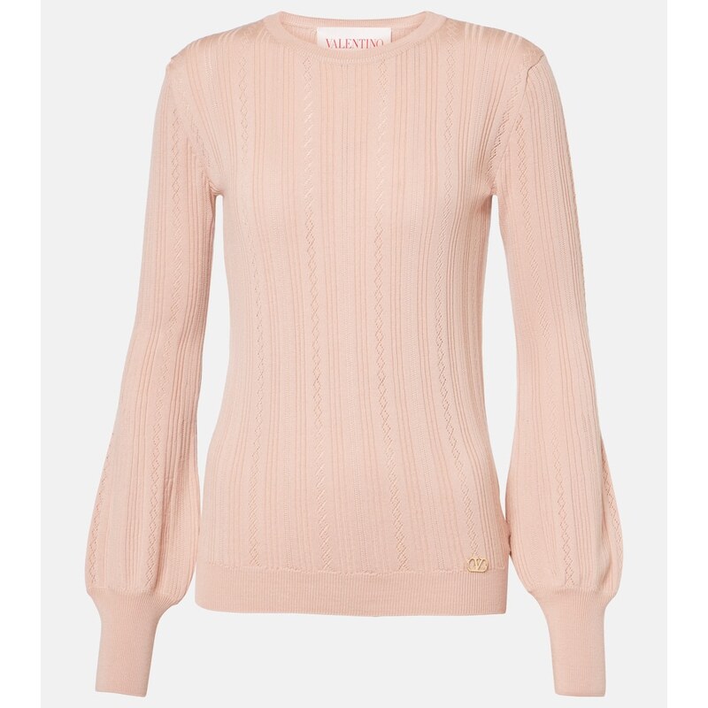 Valentino Pointelle virgin wool sweater