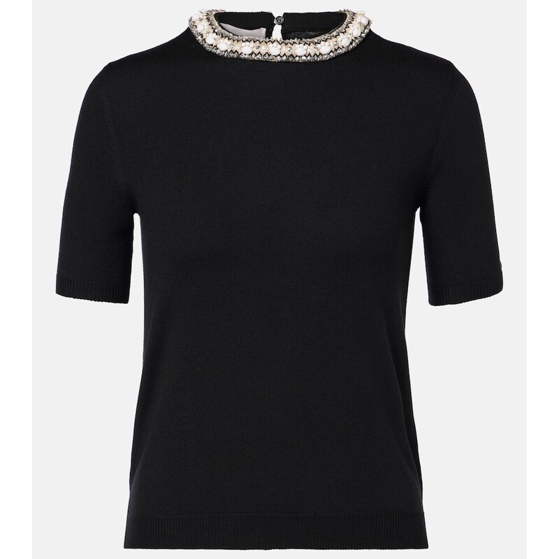 Valentino Embroidered virgin wool top